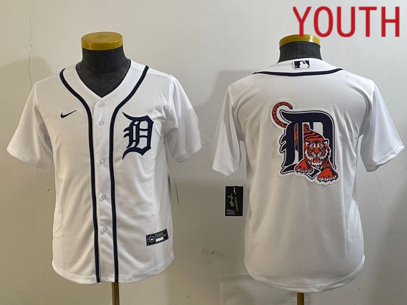 Youth Detroit Tigers Blank White Game 2024 Nike MLB Jersey style 3->youth mlb jersey->Youth Jersey